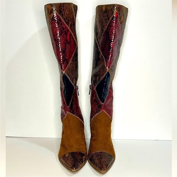 Jessica Simpson Women's Henlee Red Brown Faux Leather Knee-High Boots Size‎ 9 - Picture 3 of 5